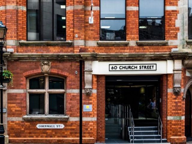 60 Church Street entrance in Birmingham.