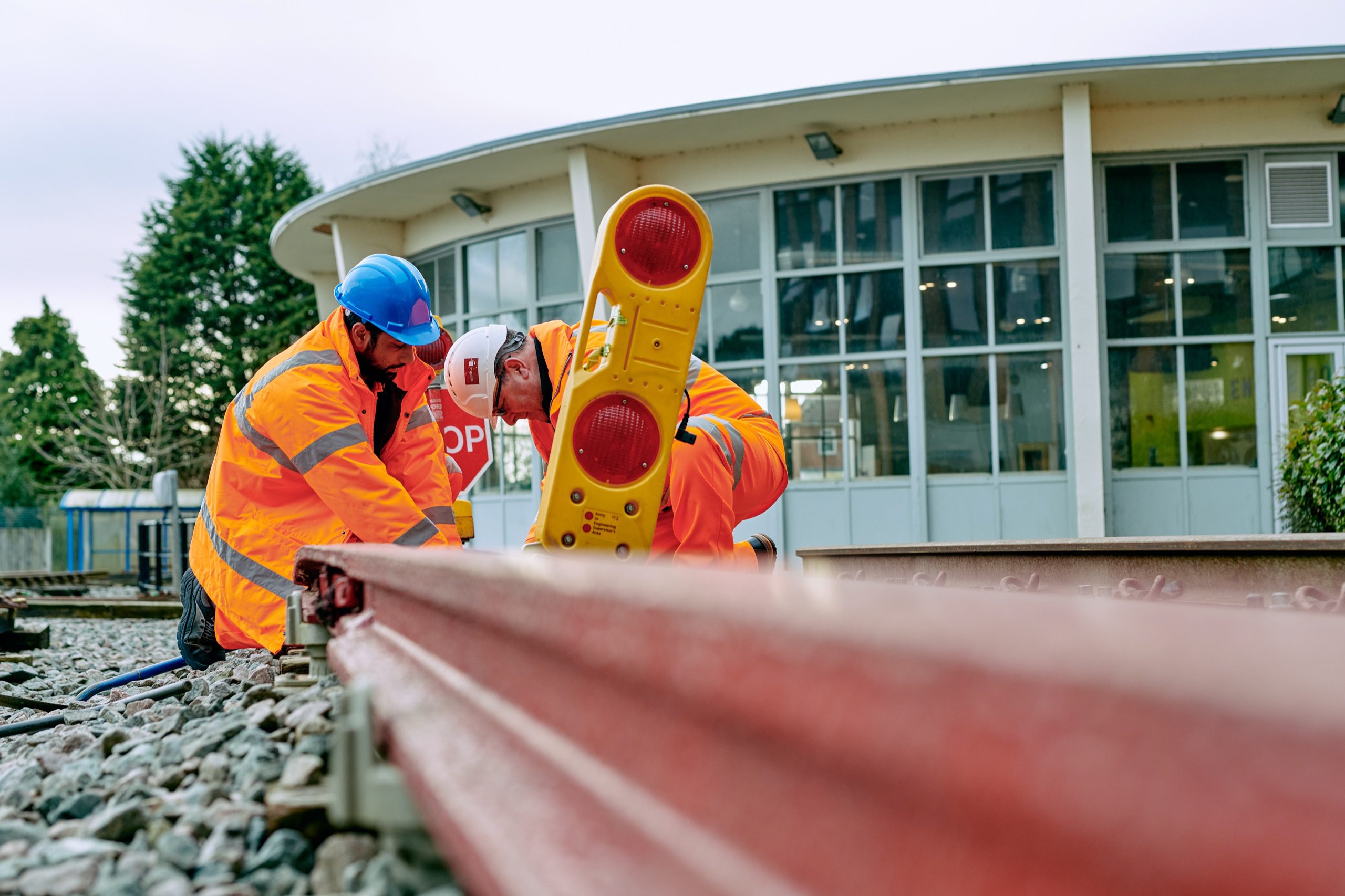 Student at rail training academy.