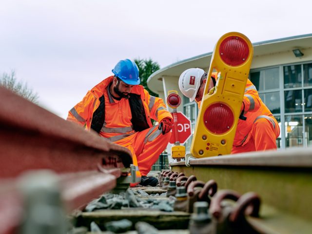 Student at rail training academy.