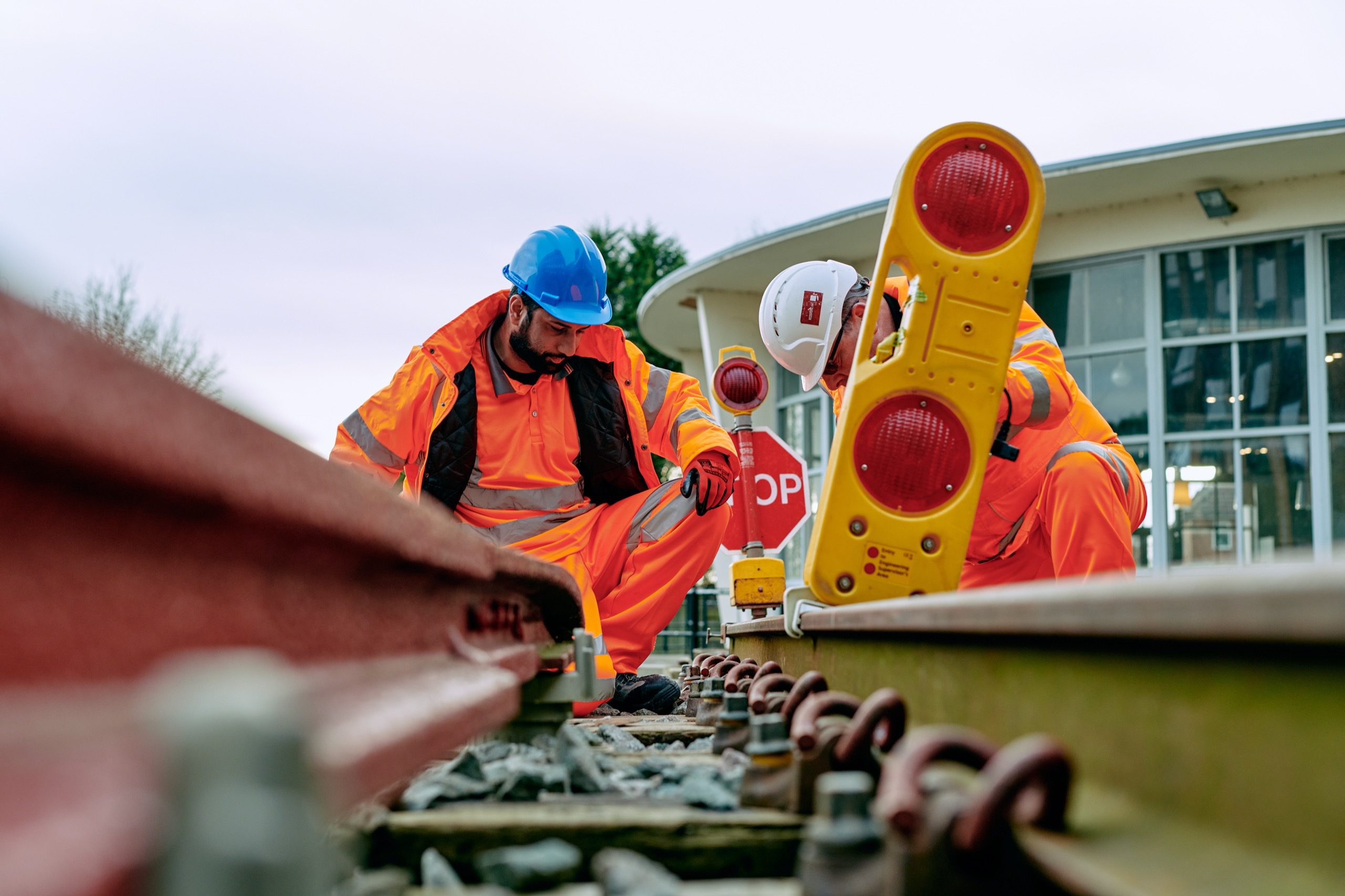 Student at rail training academy.