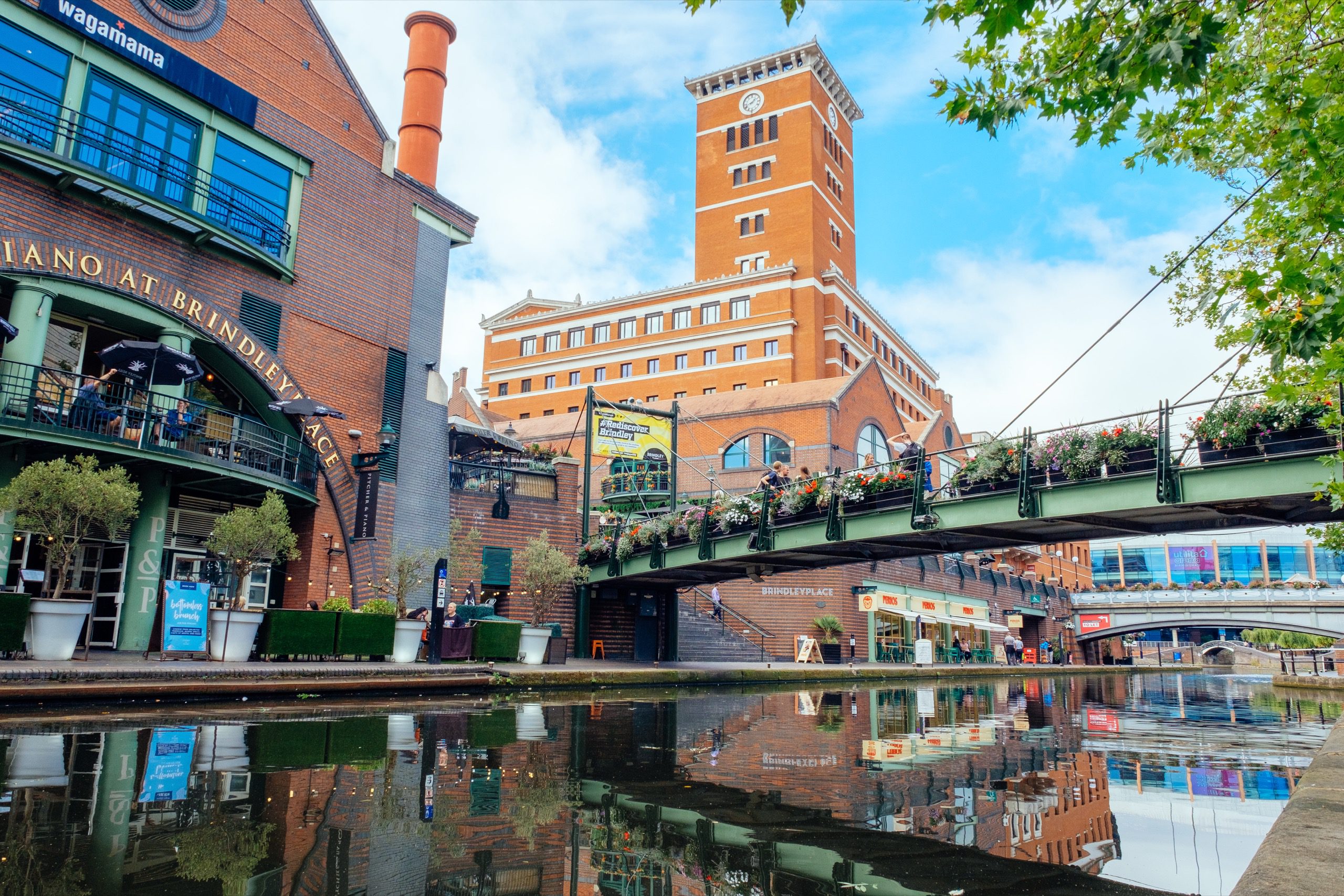 Bridge over the canal at Brindleyplace Birmingham.