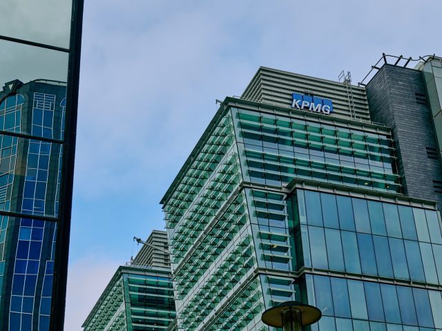 KPMG logo on a building at Snow Hill.