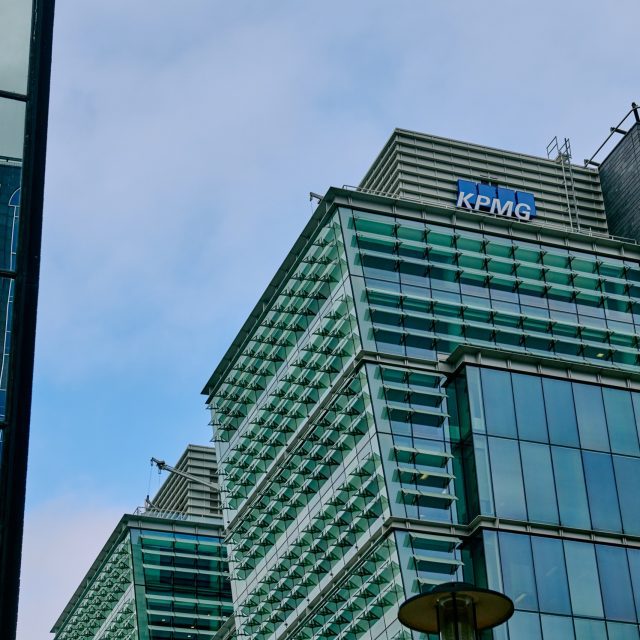 KPMG logo on a building at Snow Hill.