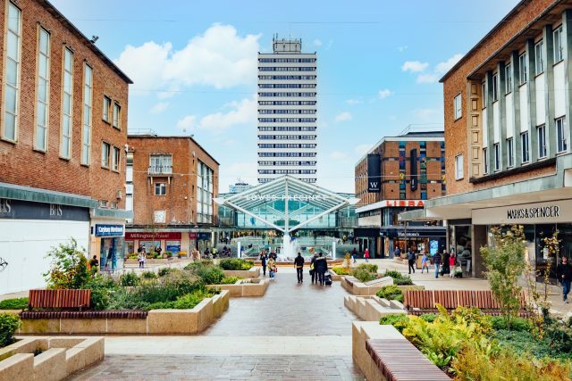 A shopping centre named Lower Precinct.