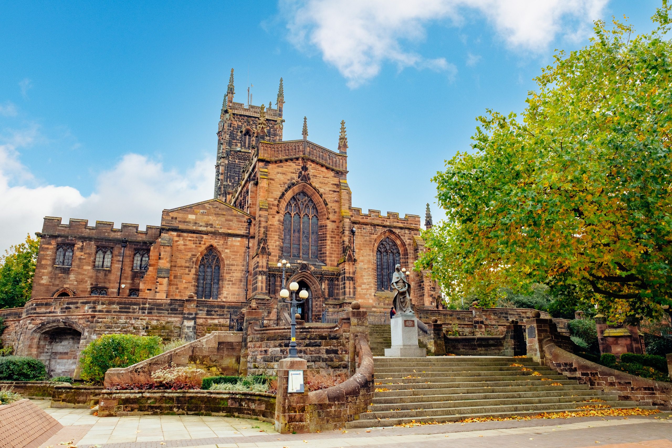 Steps leading up to a church.