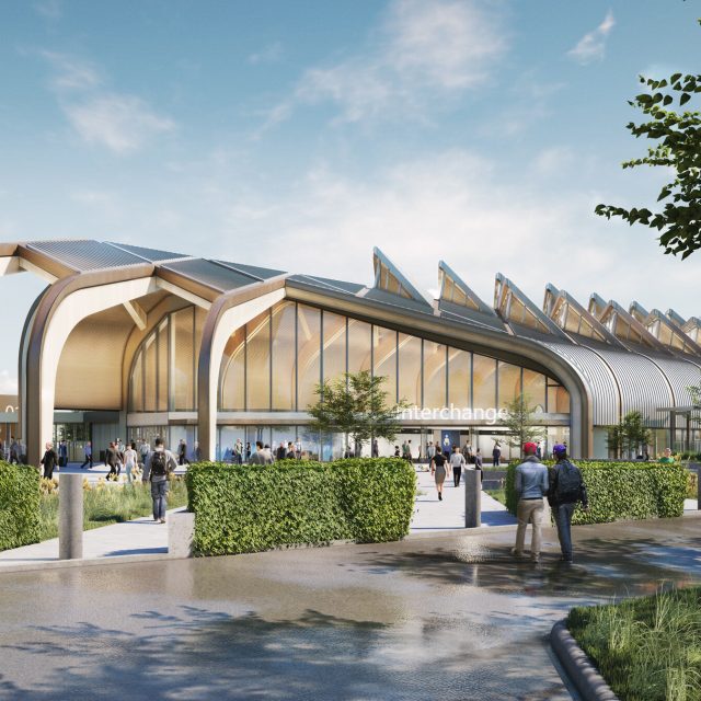 HS2 Interchange entrance. CGI.