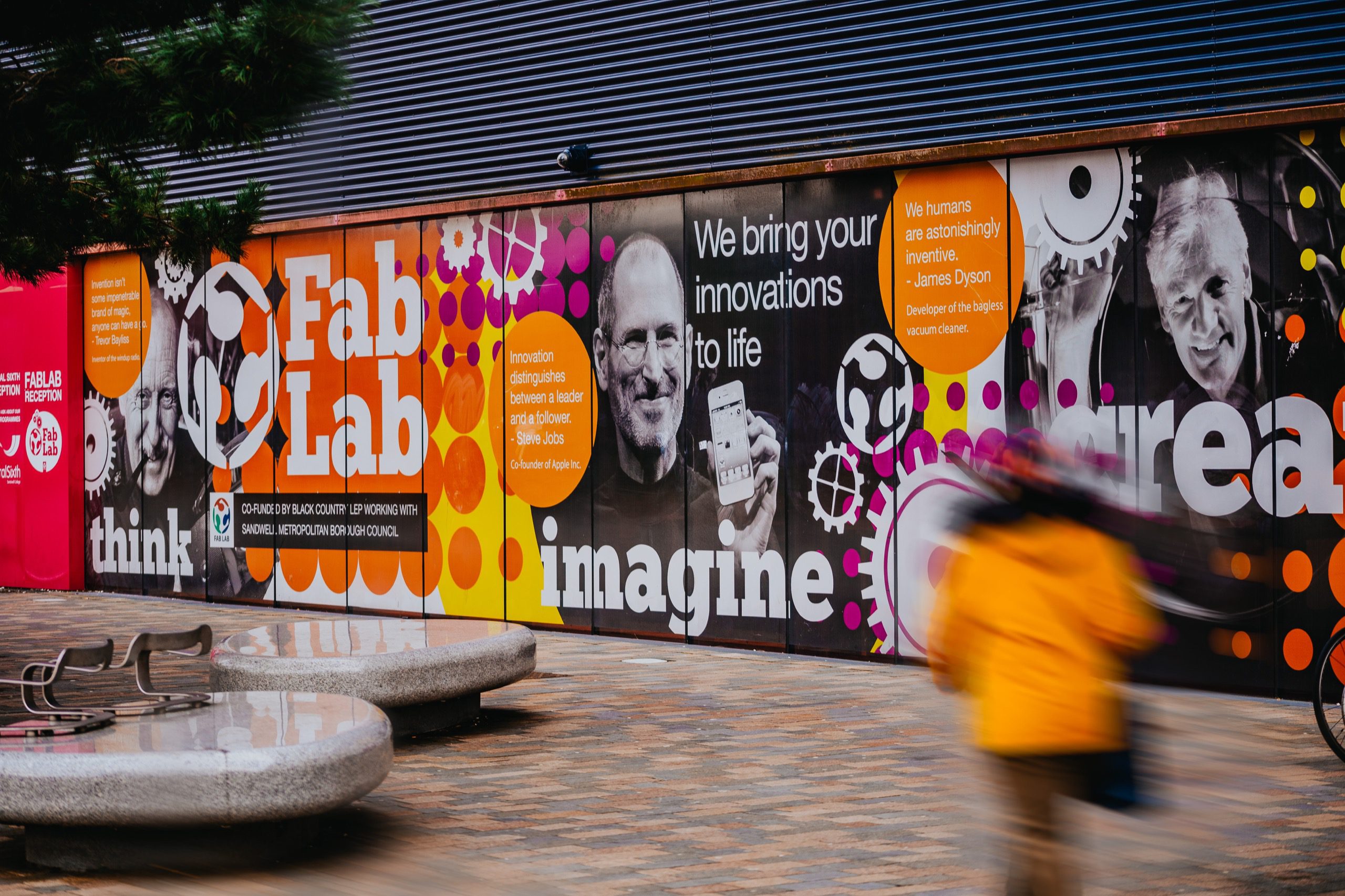 Hoarding designs for Fab Lab, 'We bring your innovations to life'.