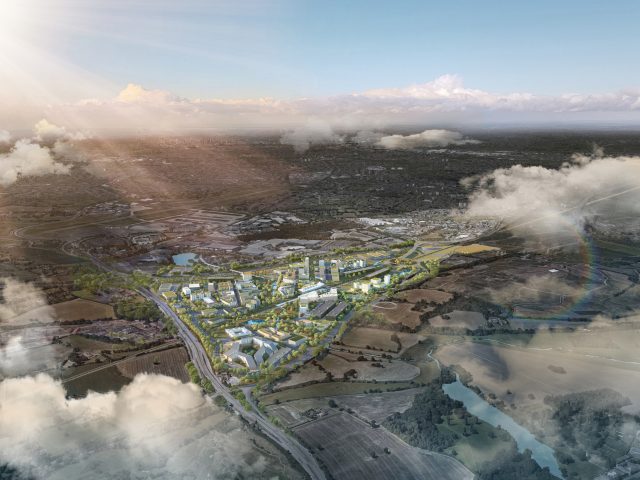 Arden Cross aerial view. CGI.