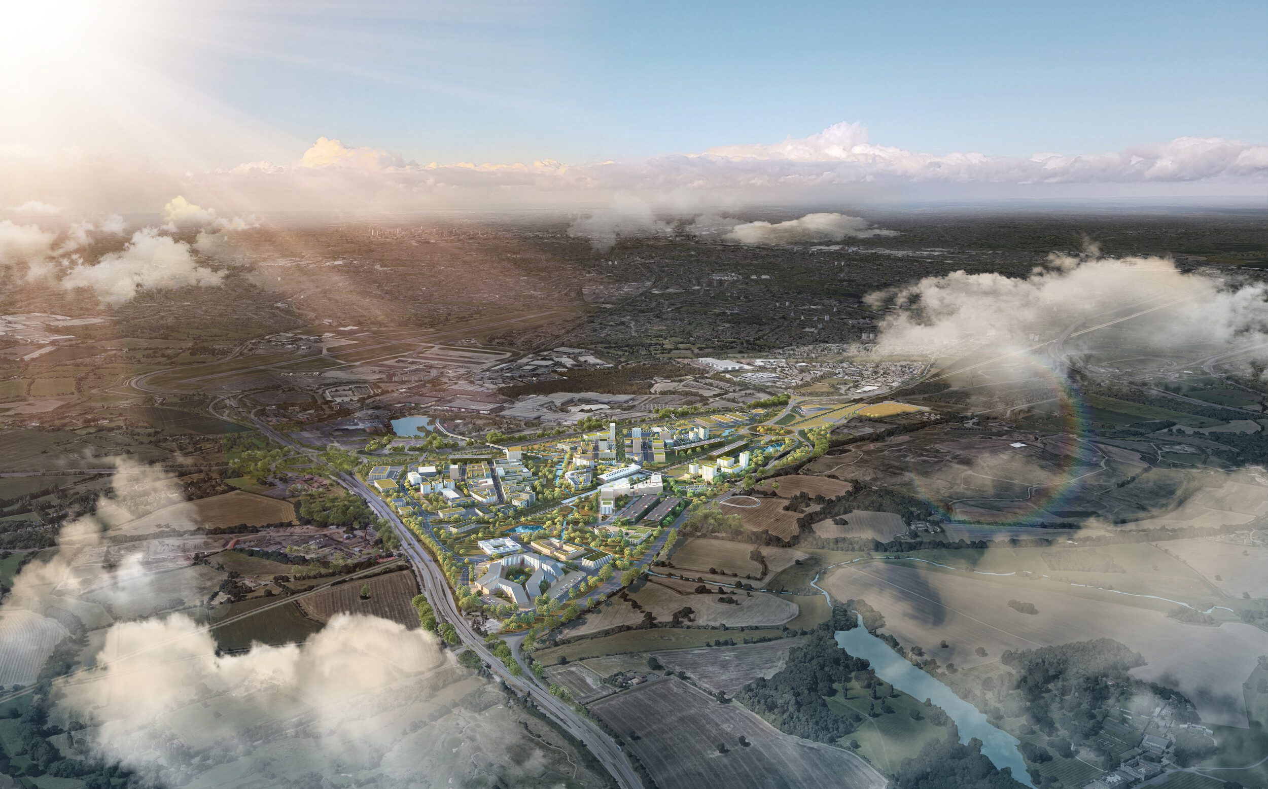 Arden Cross aerial view. CGI.