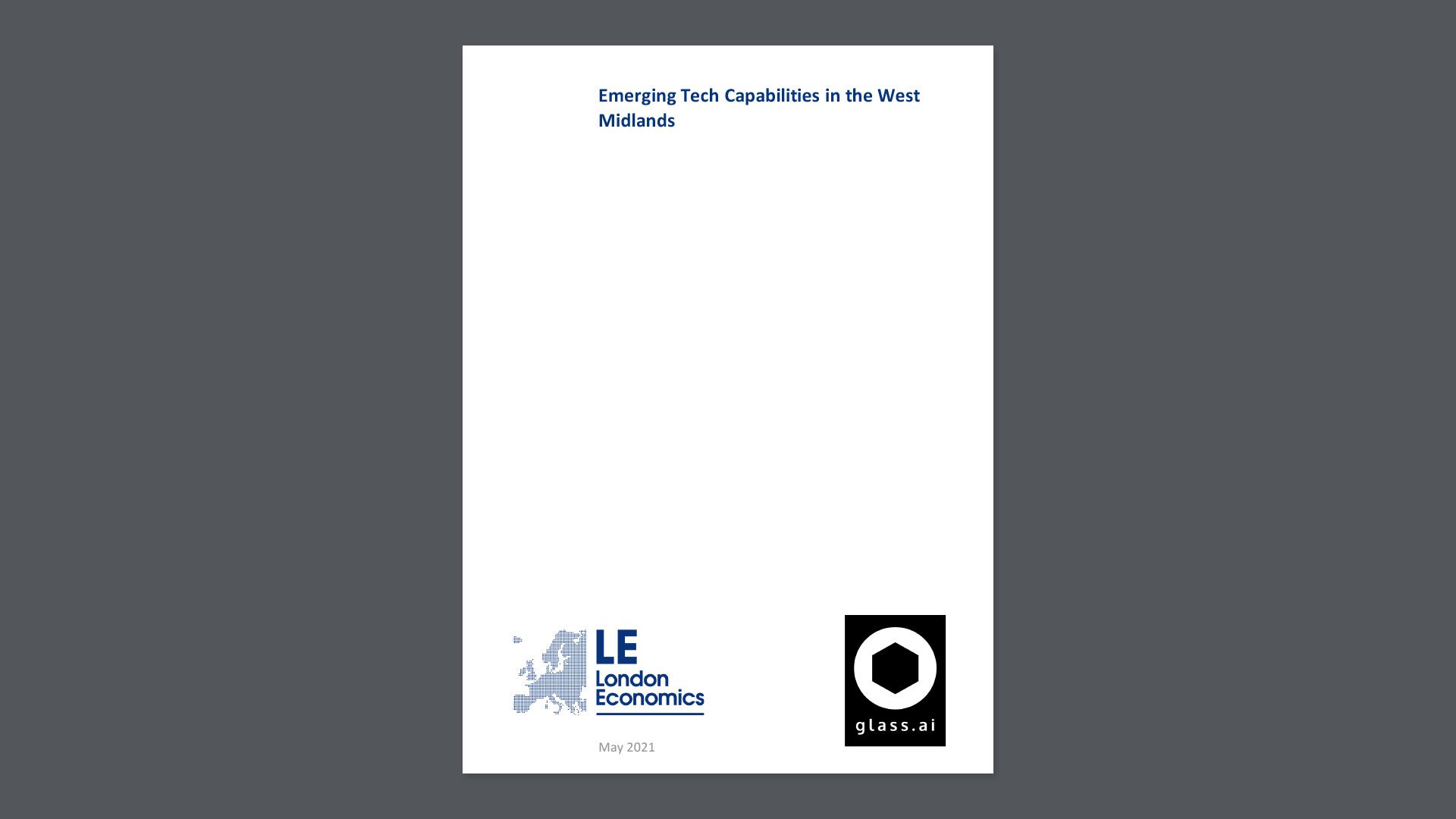 'Emerging Tech Capabilities in the West Midlands' report cover.