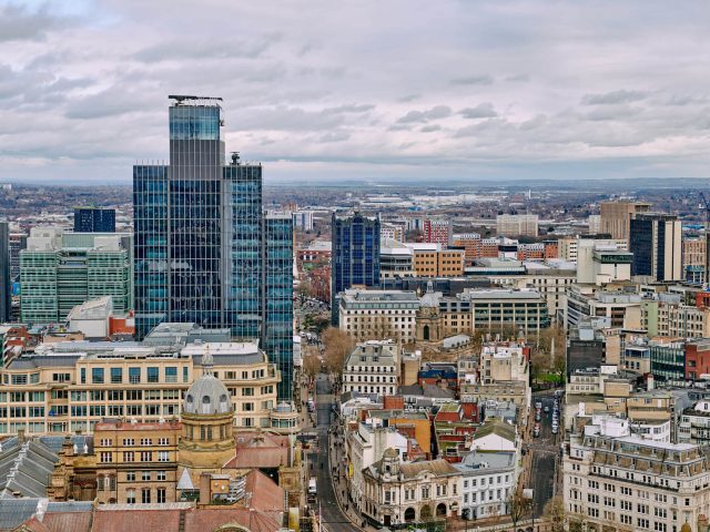 Birmingha skyline looking down towards the business centre of the city
