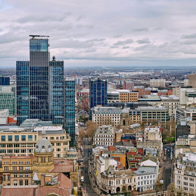 Birmingha skyline looking down towards the business centre of the city