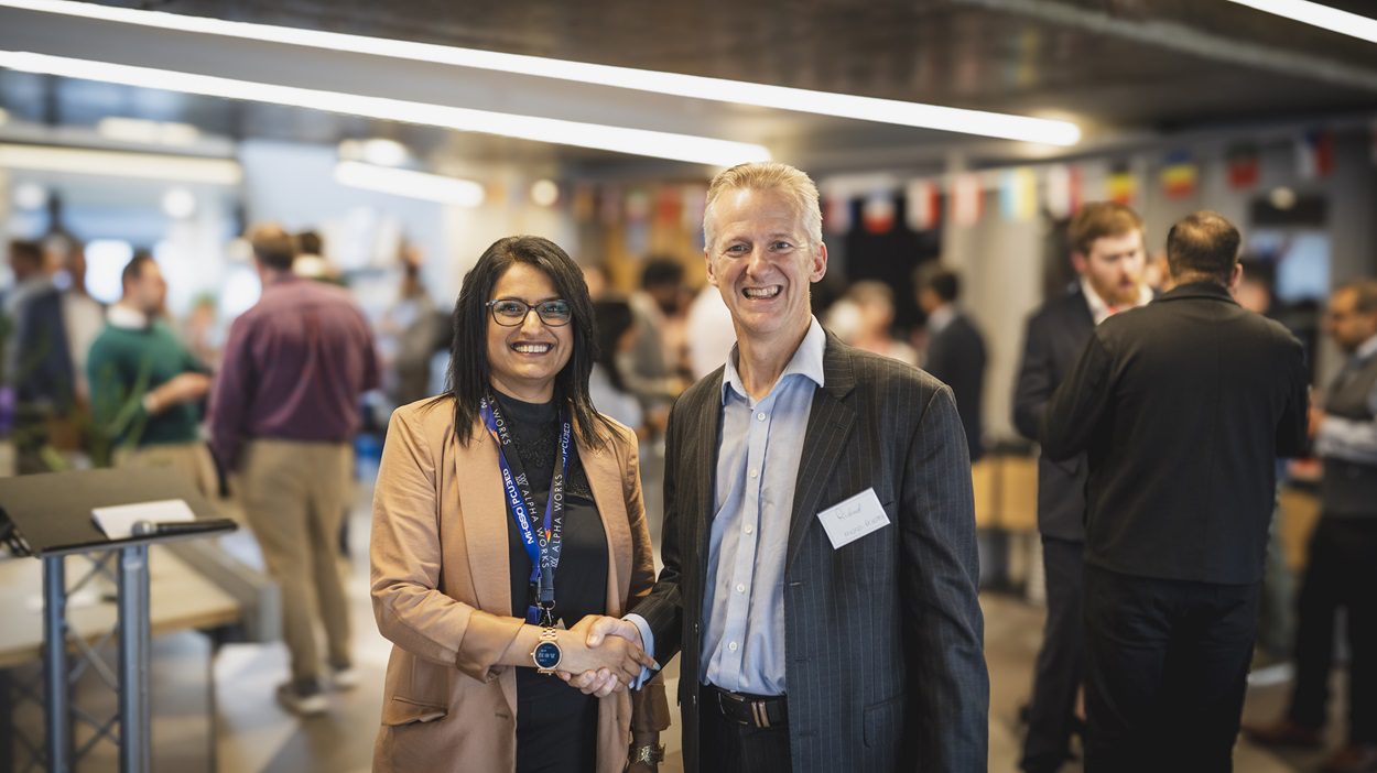Pooja Jobanputra and Richard Siddle at the Alpha Tower opening