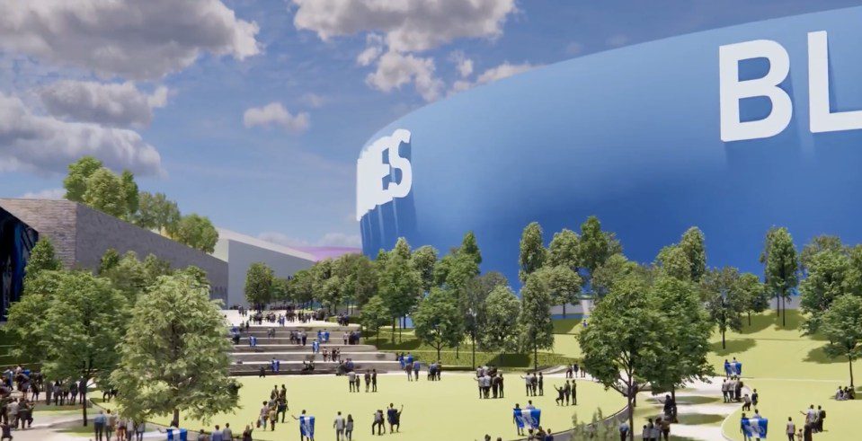 A computer generated image of what the new stadium could look like in the Sports Quarter