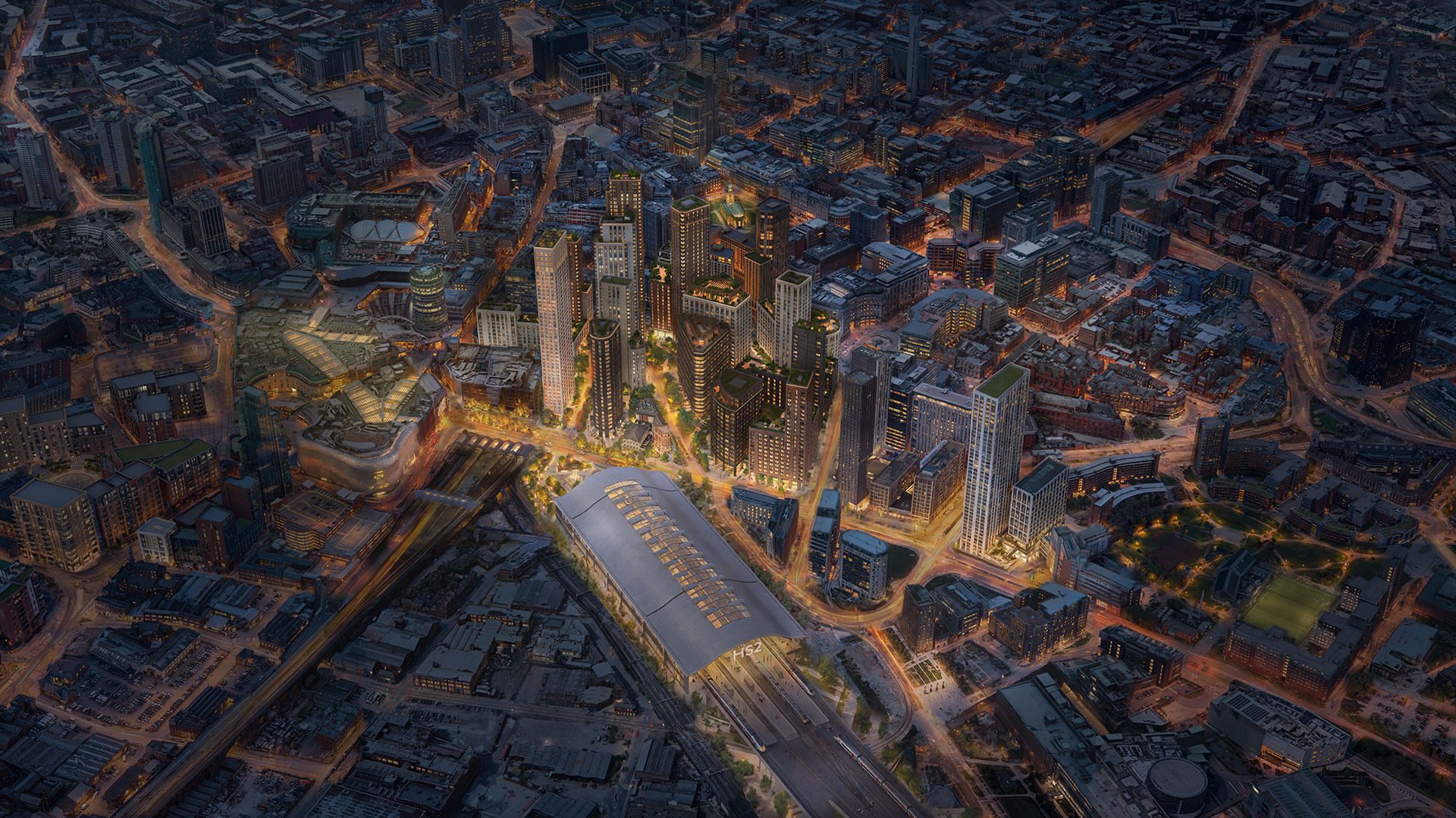 Birmingham Central Heart Aerial View