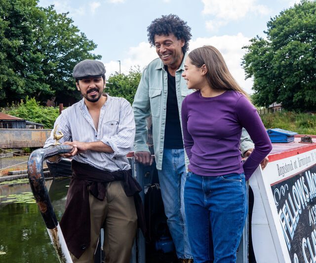 Family on the canal in the Black Country